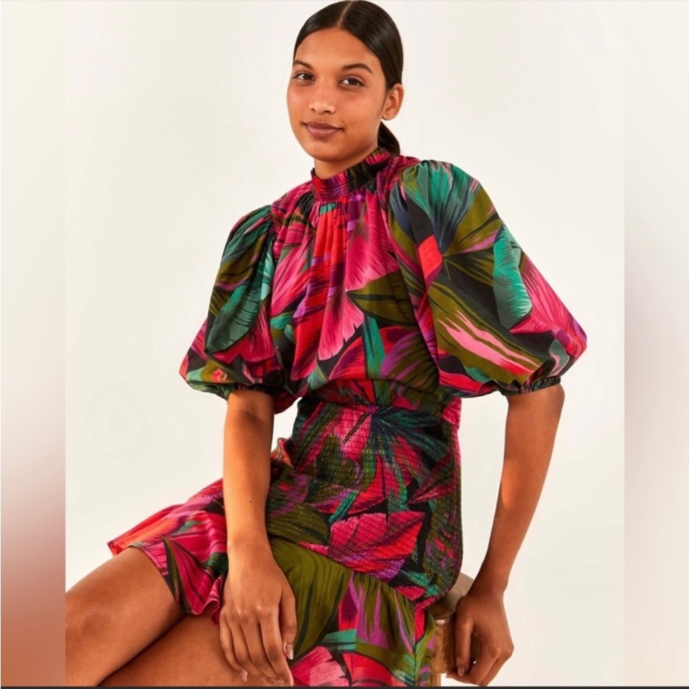 Anthropologie FARM Rio Midnight Leaves Large